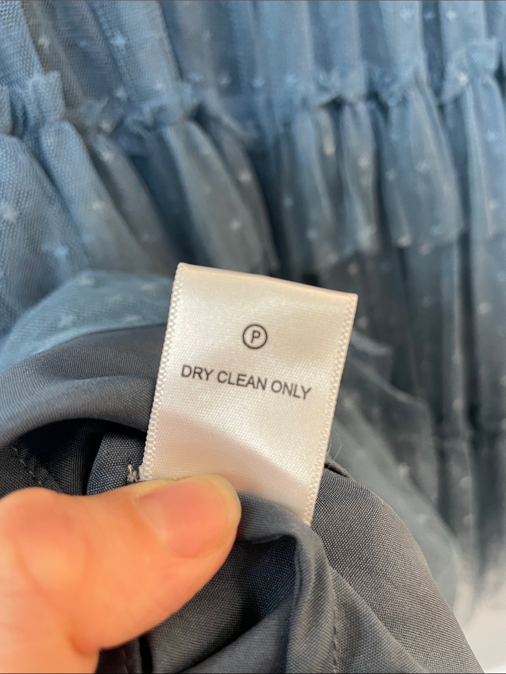 Ivy City Co Dusty Blue Ruffle Tulle Dress - Picture 11 of 17